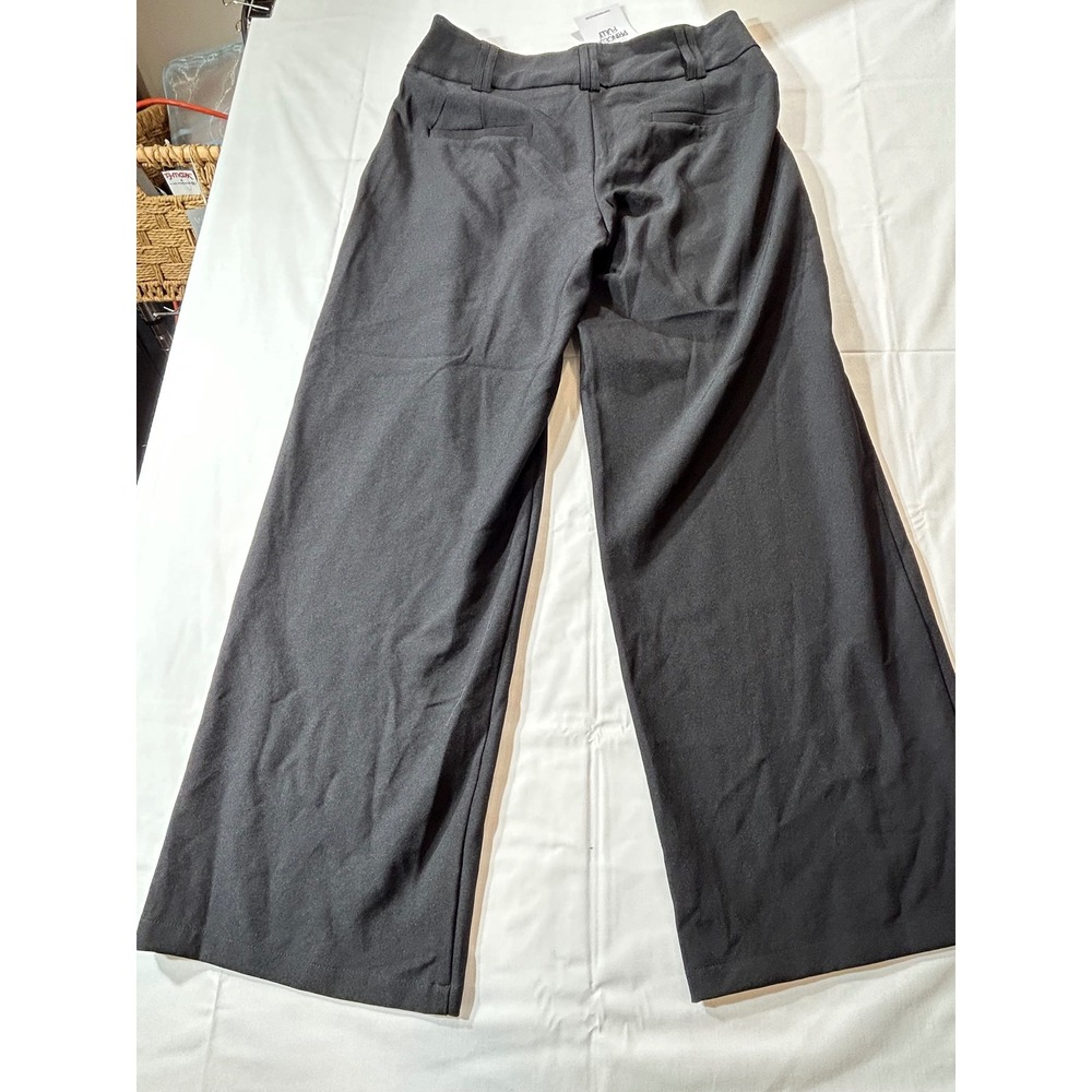 Princess Polly Petite Archer Pants Black Wide Leg Pleated Trousers US 6 NEW